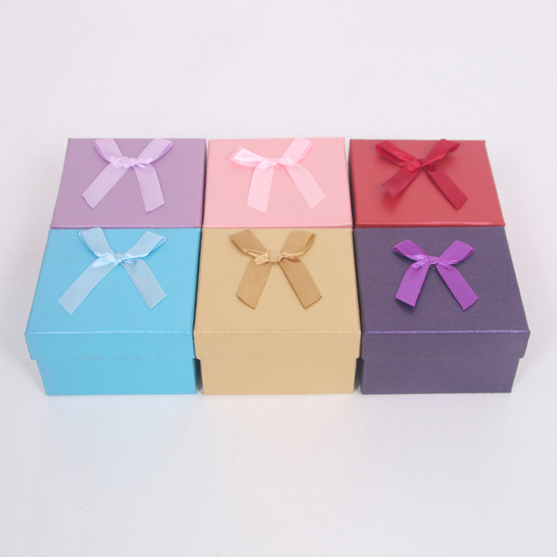 HY-6 Six-Color Ring Necklace Jewelry Box with Bow Decoration