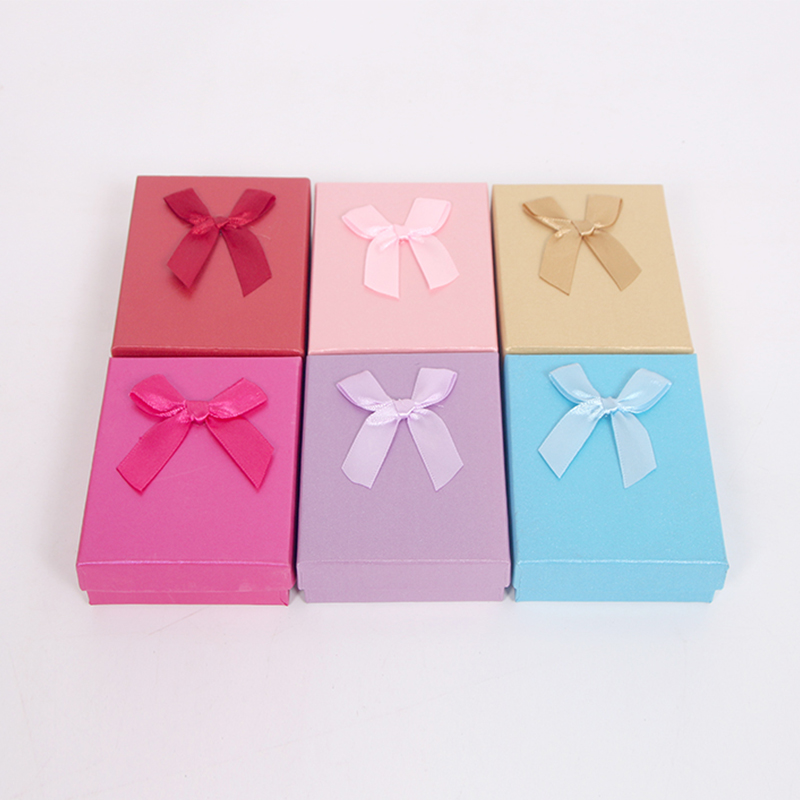 HY-6 Six-Color Ring Necklace Jewelry Box with Bow Decoration