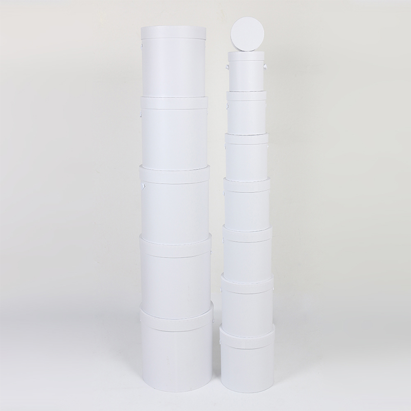 1301 Round Floral Hat Gift Box with Rose Ribbon