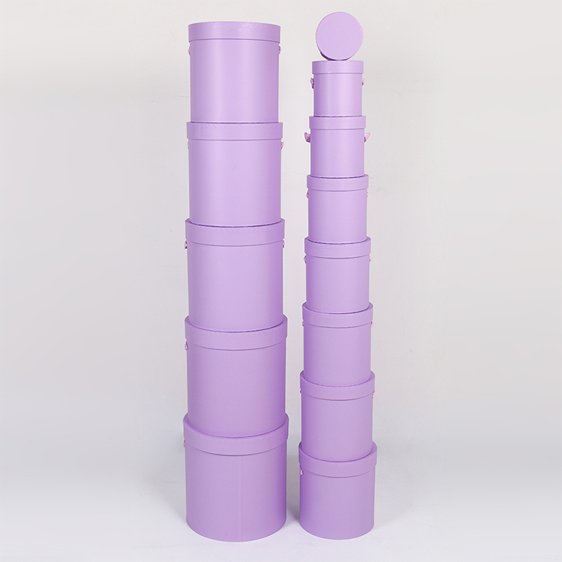 1301 Round Floral Hat Gift Box with Rose Ribbon